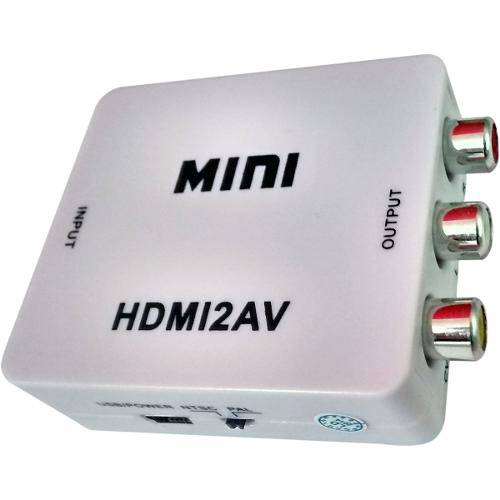 Mini Conversor Adaptador HDMI para RCA Áudio e Vídeo
