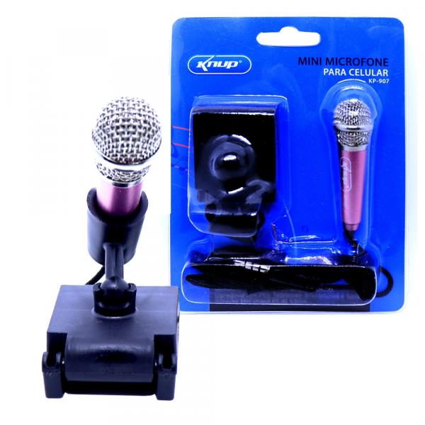 Mini Microfone Estéreo P2 Kp-907 Knup Celular Câmeras Gravador Pc Notebook Rose