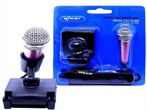 Mini Microfone Estéreo P2 Kp-907 Knup Celular Câmeras Gravador Pc Notebook Rose