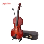 Mini Modelo do violino Replica com suporte e caso Mini Musical Instrument Ornamentos
