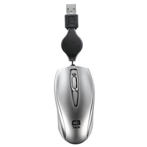 Mini Mouse Óptico Retrátil SSI USB MS3209-2 Prata - C3 Tech
