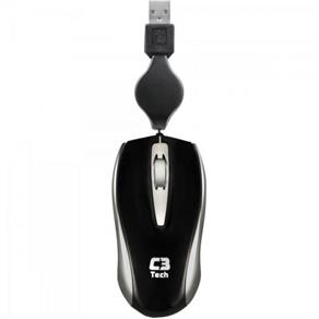 Mini Mouse Retátil USB 800DPI MS3209 C3 TECH Preto