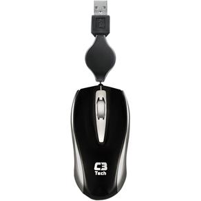 Mini Mouse Retátil Usb 800Dpi Ms3209 Preto C3 Tech