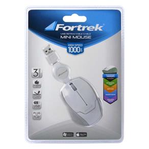 Mini Mouse Retrátil USB MM-601 Branco FORTREK