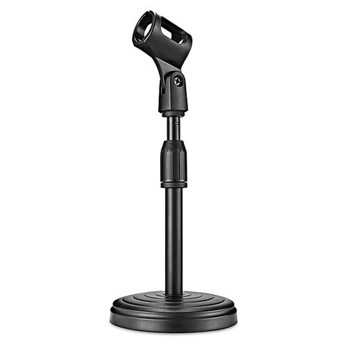 Mini Pedestal,suporte de Mesa P/microfone,base Redonda,regulável,c/cachimbo