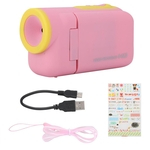 Mini portátil 2.0in Color Display Digital Kid Crianças Toy Camera dos desenhos animados (rosa)