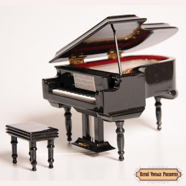 Miniatura Piano de Cauda Réplica Perfeita de Madeira - Craw