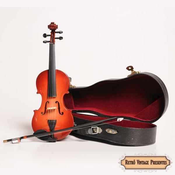 Miniatura Violino - 10cm - de Madeira - Importado
