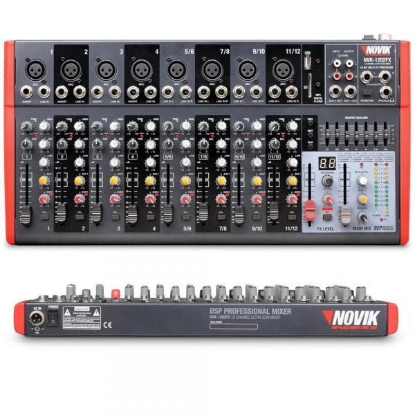 Mixer 12 Canais NVK-1202 BT 220V - Novik