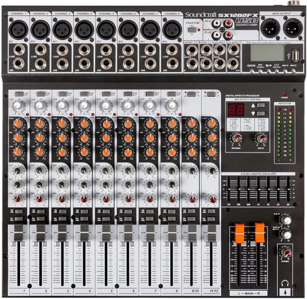 Mixer Analógico Soundcraft SX1202FX USB 12 Canais - Harman - Soundcraft