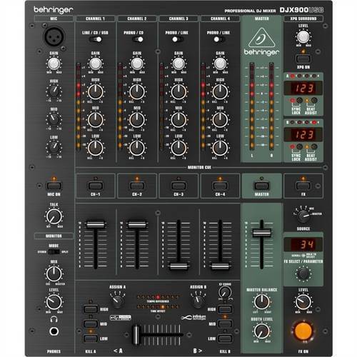 Mixer de 5 Canais para DJ Behringer Pro Mixer DJX900USB