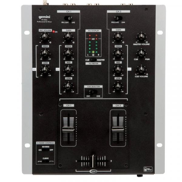 Mixer DJ de 2 Canais Gemini PS 424 X Crfossfader e Reverse Preto