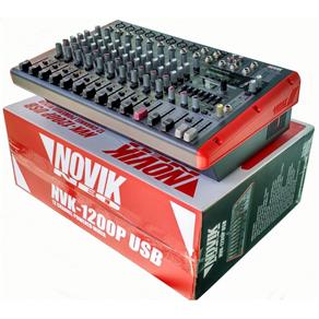Mixer/mesa de Som Amplificado 12 Canais Nvk-1200p - Novik