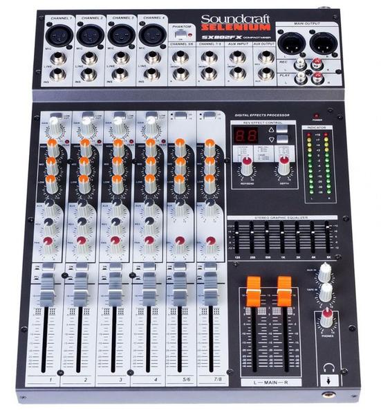 Mixer Mesa de Som Soundcraft 8 Canais SX802FX-USB - Soundcraft Selenium