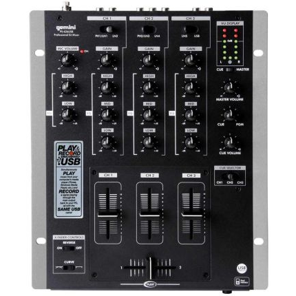Mixer Profissional Digital Usb com 3 Canais Ps-626Usb Gemini