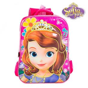 Mochila Infantil 3D Escolar de Costas Princesinha Sofia - Rosa