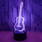 Modelagem 3D Guitar 7 Cores alterar a tabela lâmpada LED leve toque Decoração de Natal