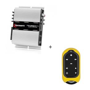 Modulo Amplificador 250w RMS com 4 Canais - TS 250 X4 + Controle Longa Distância Amarelo - TLC 3000