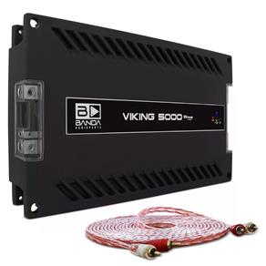 Módulo Amplificador Banda Viking 5000 Mono 1 Canal 5000W RMS 1 Ohm + Cabo RCA Stetsom 5 Metros 2mm