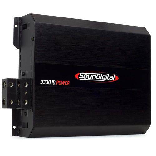 Módulo Amplificador Digital SounDigital SD3300.1D Power - 1 Canal - 3300 Watts RMS - 1 Ohm
