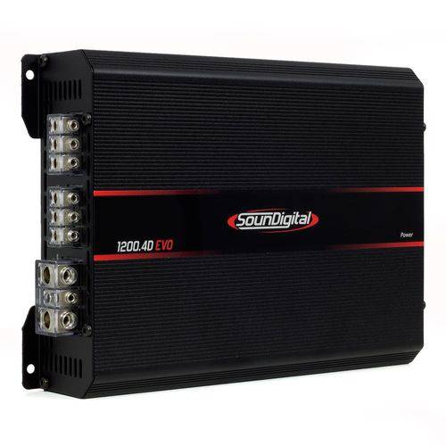 Módulo Amplificador Digital SounDigital SD1200.4D EVO II Black - 4 Canais - 1568 Watts RMS