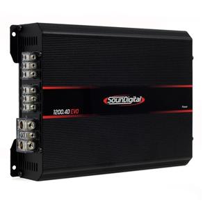 Módulo Amplificador Digital SounDigital SD1200.4D EVO II Black - 4 Canais - 1568 Watts RMS