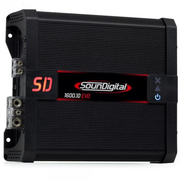 Módulo Amplificador Digital SounDigital SD1600.1D EVO 2.1 Black - 1 Canal - 2090 Watts RMS - 1 Ohm