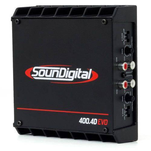 Módulo Amplificador Digital SounDigital SD400.4D EVO II Black - 4 Canais - 524 Watts RMS