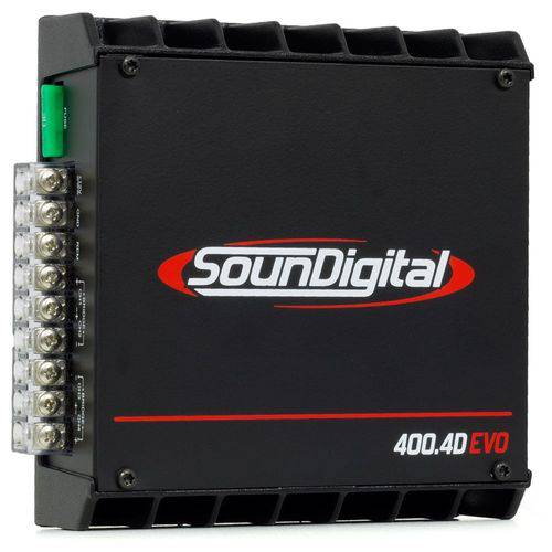 Módulo Amplificador Digital SounDigital SD400.4D EVO II Black - 4 Canais - 524 Watts Rms