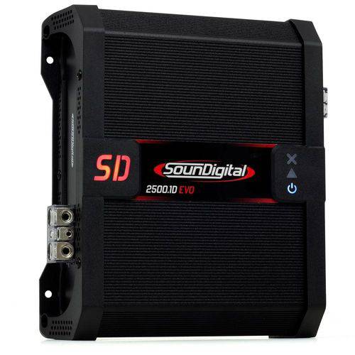 Módulo Amplificador Digital SounDigital SD2500.1D EVO 2 Black - 1 Canal - 3000 Watts RMS - 1 Ohm