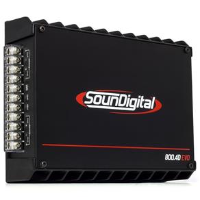 Módulo Amplificador Digital SounDigital SD800.4D EVO 2 Black 800 Watts RMS 4 Ohms