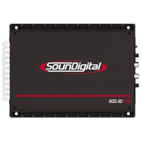 Módulo Amplificador Digital SounDigital SD800.4D EVO II Black - 1044 Watts RMS