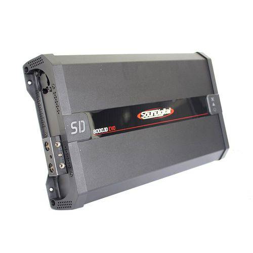 Módulo Amplificador Digital SounDigital SD8000.1D EVO 2.1 Black 1 Canal - 8000 Watts RMS 2 Ohms