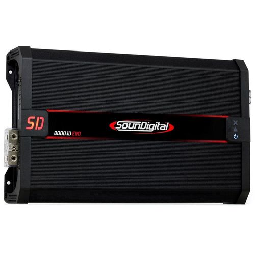 Módulo Amplificador Digital SounDigital SD8000.1D EVO 2 Black 1 Canal 8000 Watts RMS 1 Ohm