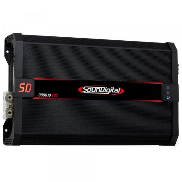 Módulo Amplificador Digital SounDigital SD8000.1D EVO 2 Black 1 Canal - 8000 Watts RMS 2 Ohms
