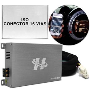 Módulo Amplificador Hurricane H1-DSP400.4 400W RMS 4 Canais 4 Ohms + Chicote Conector ISO 16 Vias