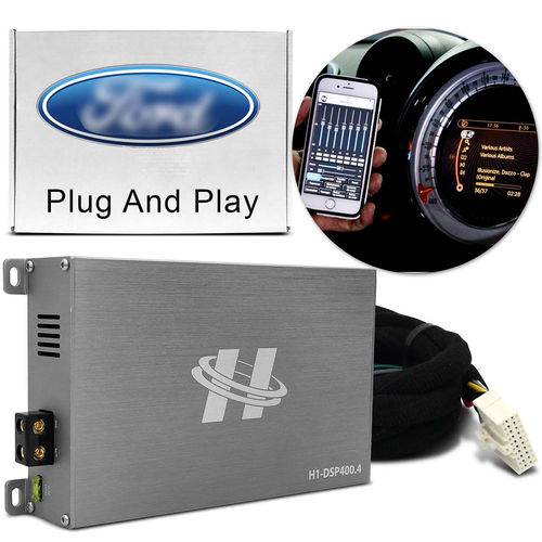 Módulo Amplificador Hurricane H1-dsp400.4 400w Rms 4 Canais 4 Ohms + Chicote Plug And Play Ford