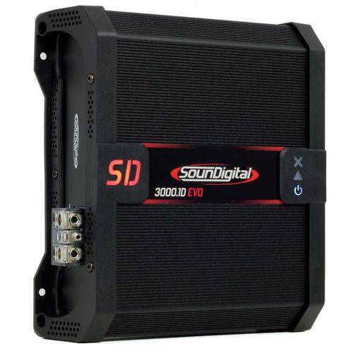 Módulo Amplificador SounDigital SD3000.1D Evolution Ii 3000w Rms 1 Canal 1 Ohm