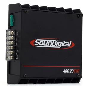 Módulo Amplificador SounDigital SD400.2D EVO 2 Black 522 Watts RMS 1 Ohm