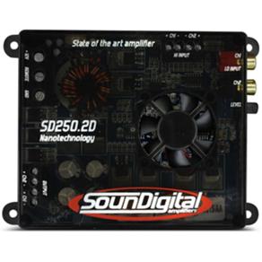Módulo Amplificador SounDigital SD250.2 250W RMS 2 Ohms 2 Canais