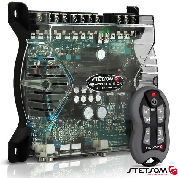 Módulo Amplificador Stetsom VS400.4 400W RMS + Controle Sx1 Grafite - Stetsom