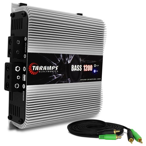 Módulo Amplificador Taramps Bass 1200 1200W Rms 1 Canal 2 Ohms Classe D + Cabo Rca 4mm 5m