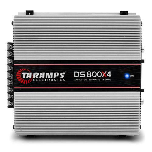 Módulo Amplificador Taramps Ds 800X4 800W Rms 4 Canais 2 Ohms Classe D+ Cabo Rca Stetsom 5M 2mm²