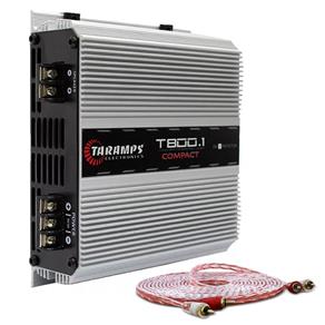 Módulo Amplificador Taramps T800.1 Compact 800W RMS 1 Canal 2 Ohms + Cabo RCA Stetsom 5M 2mm²