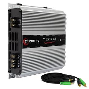 Módulo Amplificador Taramps T800.1 Compact Class D 800W RMS 1 Canal 2 Ohms + Cabo RCA 4mm 5m