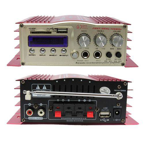 Modulo Amplificador USB 2 Canais com Karaoke Radio Fm e Mp3 (Tl-308)