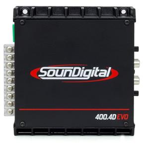 Modulo Soundigital Sd400.4D EVO II Black 524 Watts Rms + Rca