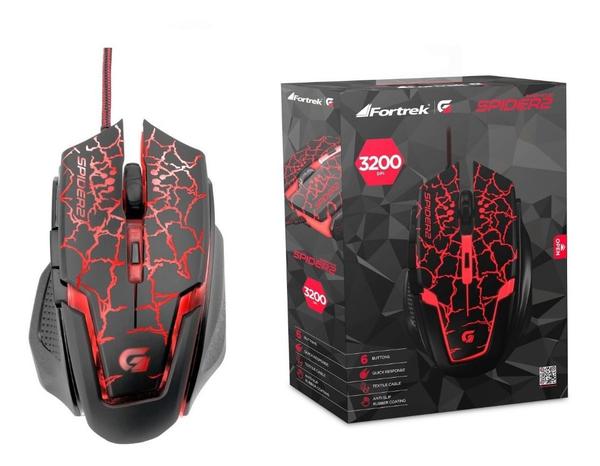 Mouse Gamer Fortrek Spider 2 Usb 3200dpi