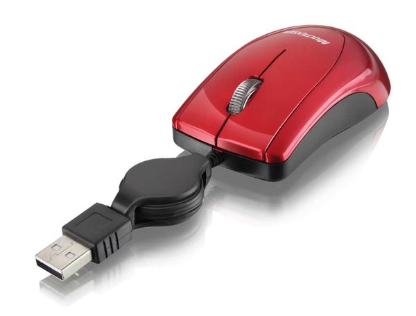 Mouse Multilaser Retratil Mini Piano Red Usb