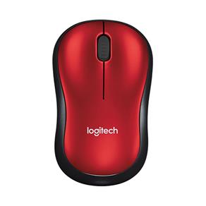 Mouse Óptico Logitech M185 Usb 3 Botões Wireless Vermelho/ Preto